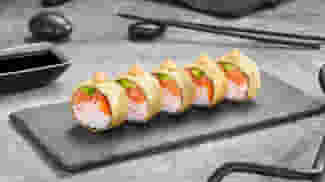 Блюдо Ролл Гранд азия с лососем темпура меню Суши Мастер Ролл Гранд азия с лососем темпура меню Суши Мастер