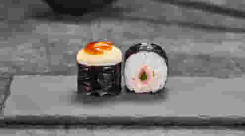 Блюдо Ролл Бекон монако хот (мини) меню Суши Мастер Ролл Бекон монако хот (мини) меню Суши Мастер