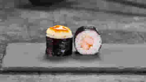 Блюдо Ролл Креветка монако хот (мини) меню Суши Мастер Ролл Креветка монако хот (мини) меню Суши Мастер