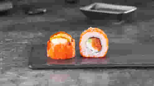 Блюдо Ролл Флешбек запеченный меню Суши Мастер Ролл Флешбек запеченный меню Суши Мастер