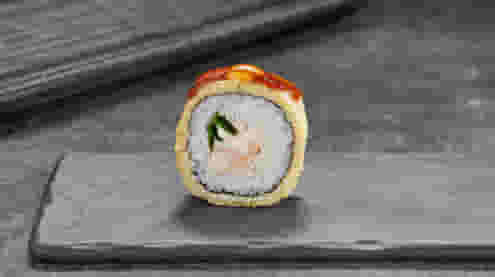 Блюдо Ролл Темпурный с беконом меню Суши Мастер Ролл Темпурный с беконом меню Суши Мастер