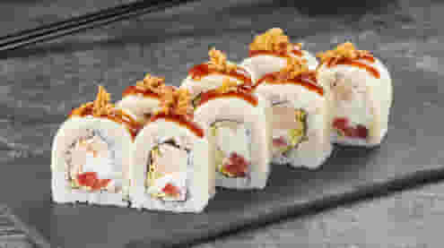 Блюдо Ролл Чикен барбекю меню Суши Мастер Ролл Чикен барбекю меню Суши Мастер