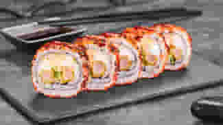 Блюдо Ролл Эби Бум меню Суши Мастер Ролл Эби Бум меню Суши Мастер