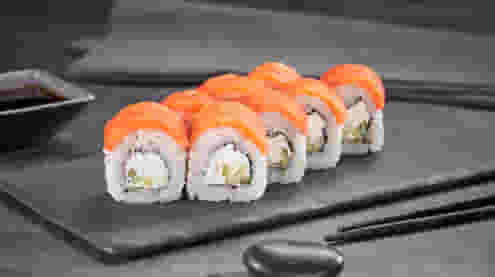 Блюдо Ролл Филадельфия лайт сяке меню Суши Мастер Ролл Филадельфия лайт сяке меню Суши Мастер