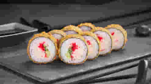 Блюдо Ролл Калифорния темпура меню Суши Мастер Ролл Калифорния темпура меню Суши Мастер