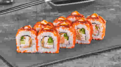 Блюдо Ролл Калифорния терияки меню Суши Мастер Ролл Калифорния терияки меню Суши Мастер