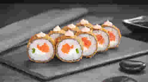 Блюдо Ролл Лосось фри темпура меню Суши Мастер Ролл Лосось фри темпура меню Суши Мастер