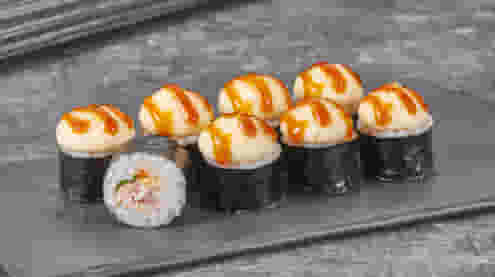 Блюдо Ролл Бекон монако хот (мини) меню Суши Мастер Ролл Бекон монако хот (мини) меню Суши Мастер