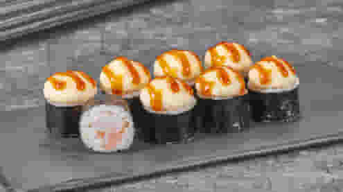 Блюдо Ролл Креветка монако хот (мини) меню Суши Мастер Ролл Креветка монако хот (мини) меню Суши Мастер