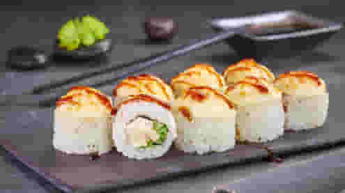 Блюдо Ролл Нежный с курицей запеченный меню Суши Мастер Ролл Нежный с курицей запеченный меню Суши Мастер