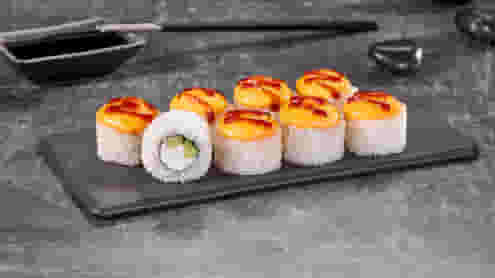 Блюдо Ролл Икорный фреш меню Суши Мастер Ролл Икорный фреш меню Суши Мастер