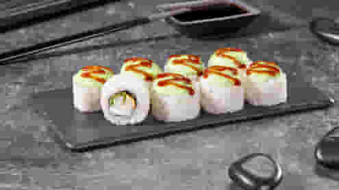 Блюдо Ролл Курочка в саду меню Суши Мастер Ролл Курочка в саду меню Суши Мастер