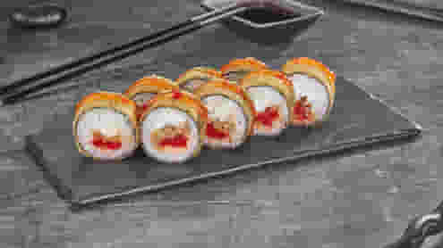 Блюдо Ролл Лосось чили темпура меню Суши Мастер Ролл Лосось чили темпура меню Суши Мастер