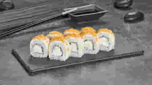 Блюдо Ролл Сырный вулкан меню Суши Мастер Ролл Сырный вулкан меню Суши Мастер