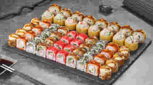 Блюдо Сет Вокруг света меню Суши Мастер Сет Вокруг света меню Суши Мастер