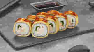 Блюдо Ролл Темпурный с беконом меню Суши Мастер Ролл Темпурный с беконом меню Суши Мастер