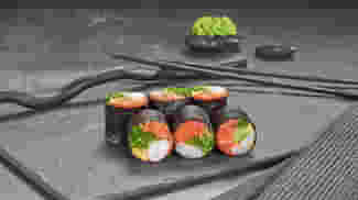 Сашими ролл с лососем и креветкой меню Суши Мастер